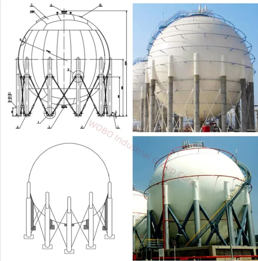 Factory Supply Liquid CO2 Storage Spherical Tank