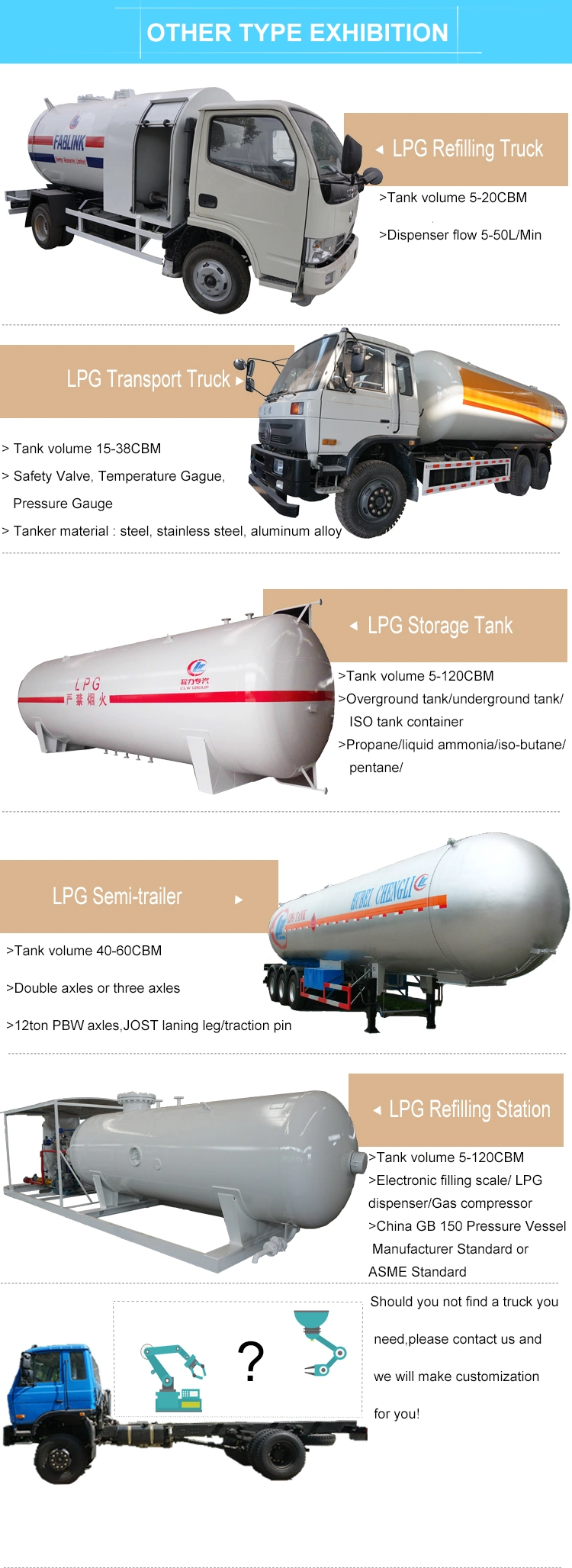 Nigeria 100, 000L LPG Gas Tanker 100cbm 50tons Used LPG Gas Storage Tank